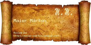Maier Márton névjegykártya