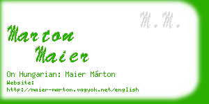 marton maier business card