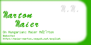 marton maier business card